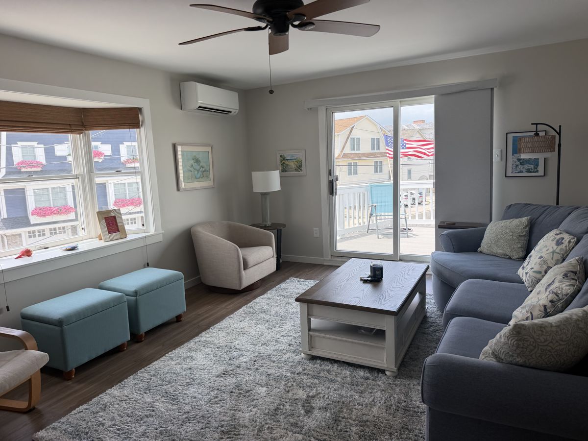 Full living area vacuumed and staged for guests