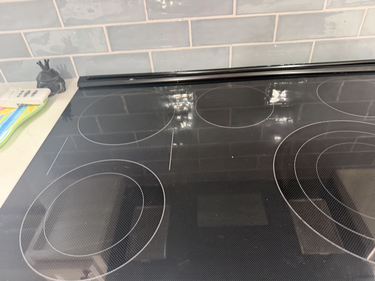 Glass stovetop polished streak-free