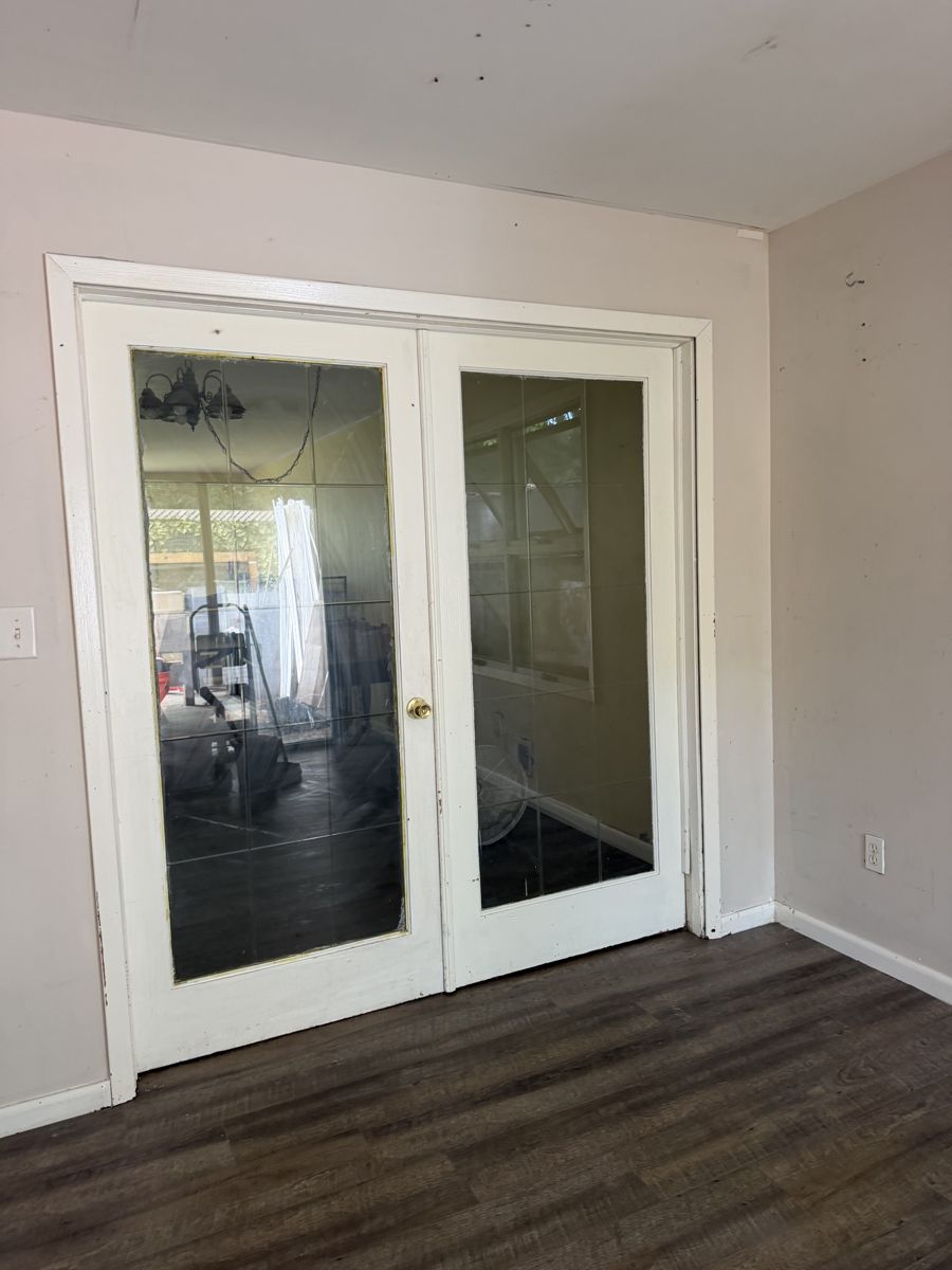 Laundry room french doors bright white after deep clean