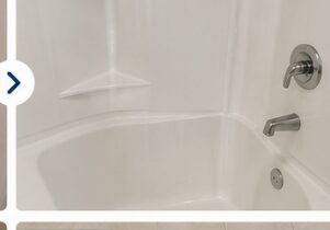 Tub restored to white after cleaning